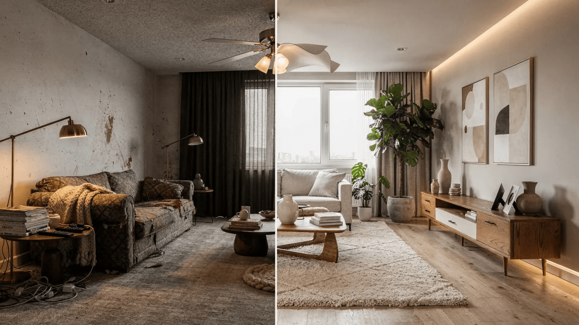 Living Room Before & After